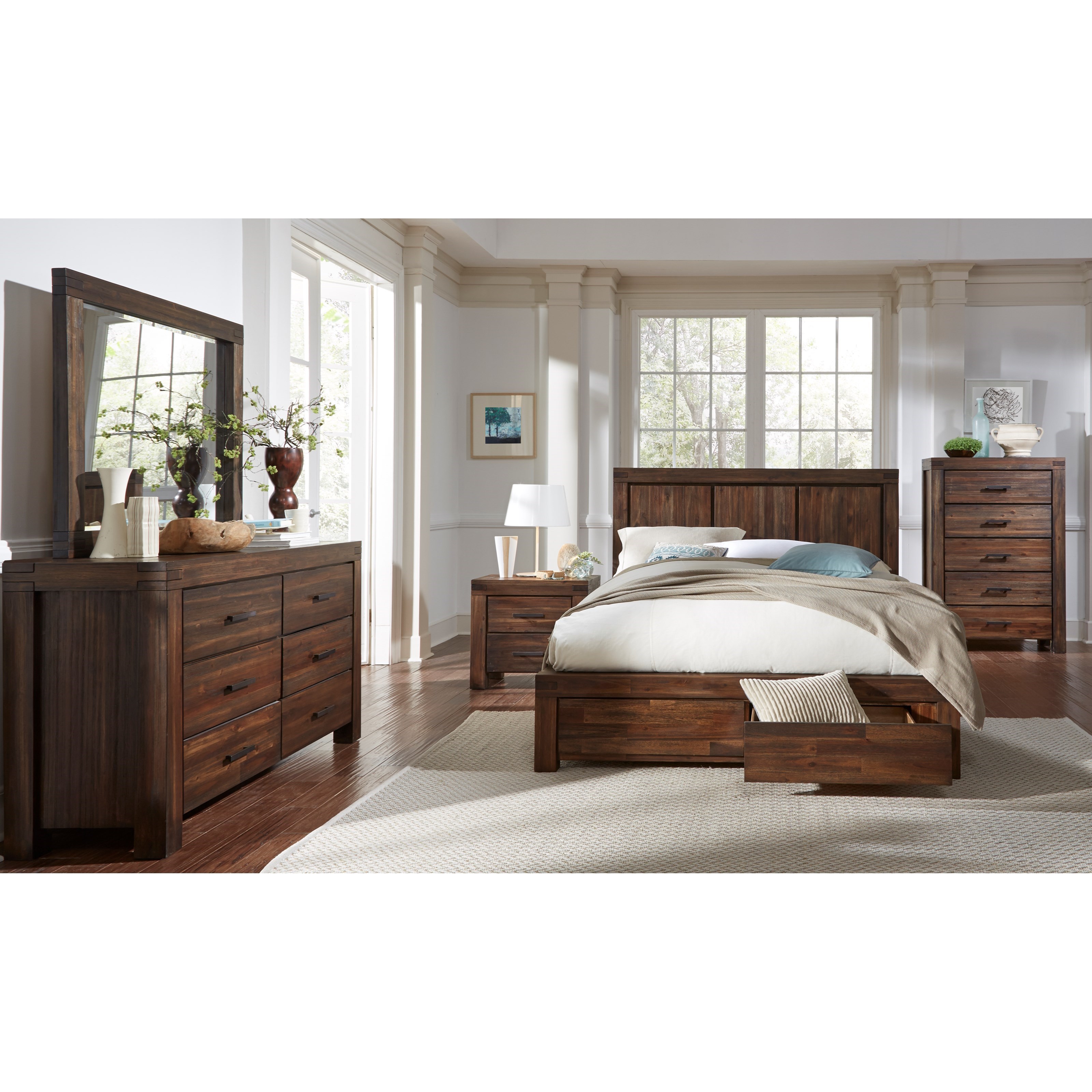 Modus International Meadow Bedroom Queen Platform Bed with Storage A1